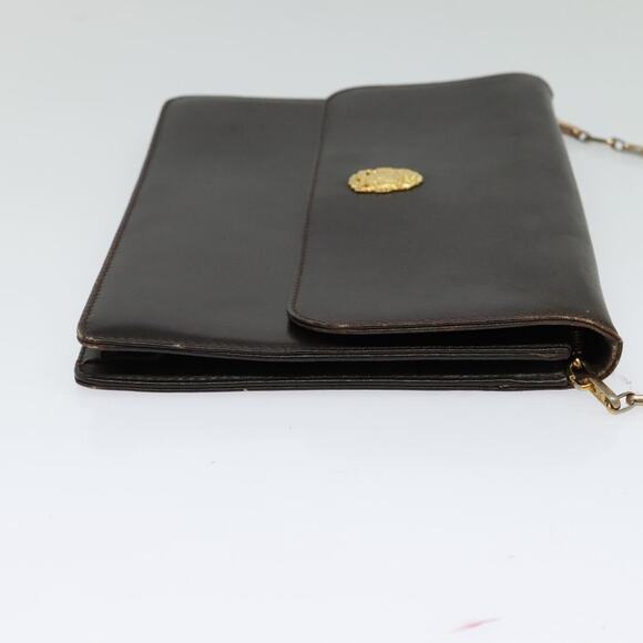 CELINE Chain Shoulder Bag Leather Brown Gold - Picture 5 of 12